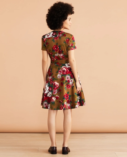Floral-Print Cotton Sateen Wrap Dress, image 3