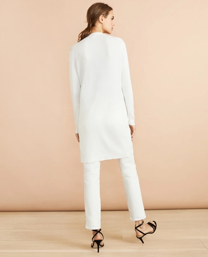 Rib-Knit Cotton Boyfriend Cardigan, image 3