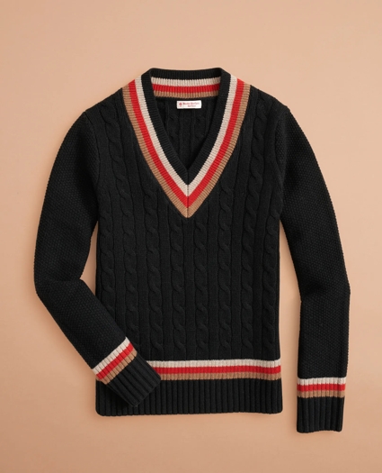 Stretch Merino Wool Tennis Sweater, image 1