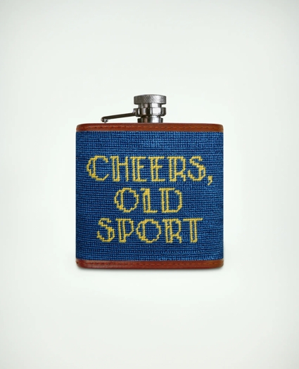 Smathers & Branson Stainless Steel Needlepoint Flask
