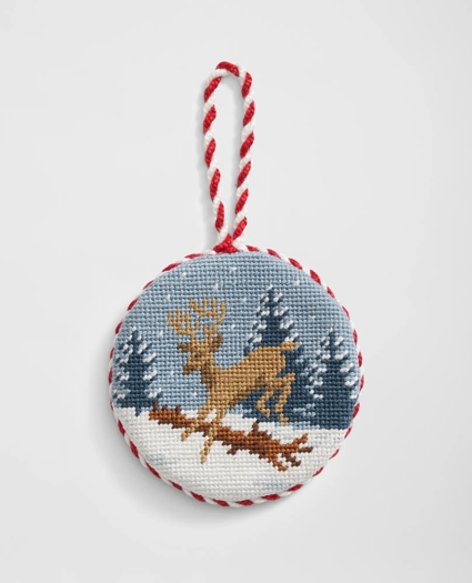 Smathers & Branson Cotton Needlepoint Reindeer Ornament