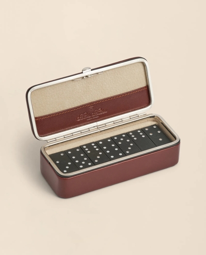 Travel Dominoes Game With Calfskin Case, image 1