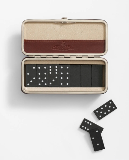Travel Dominoes Game With Calfskin Case