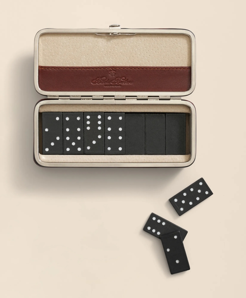 Travel Dominoes Game With Calfskin Case, image 2