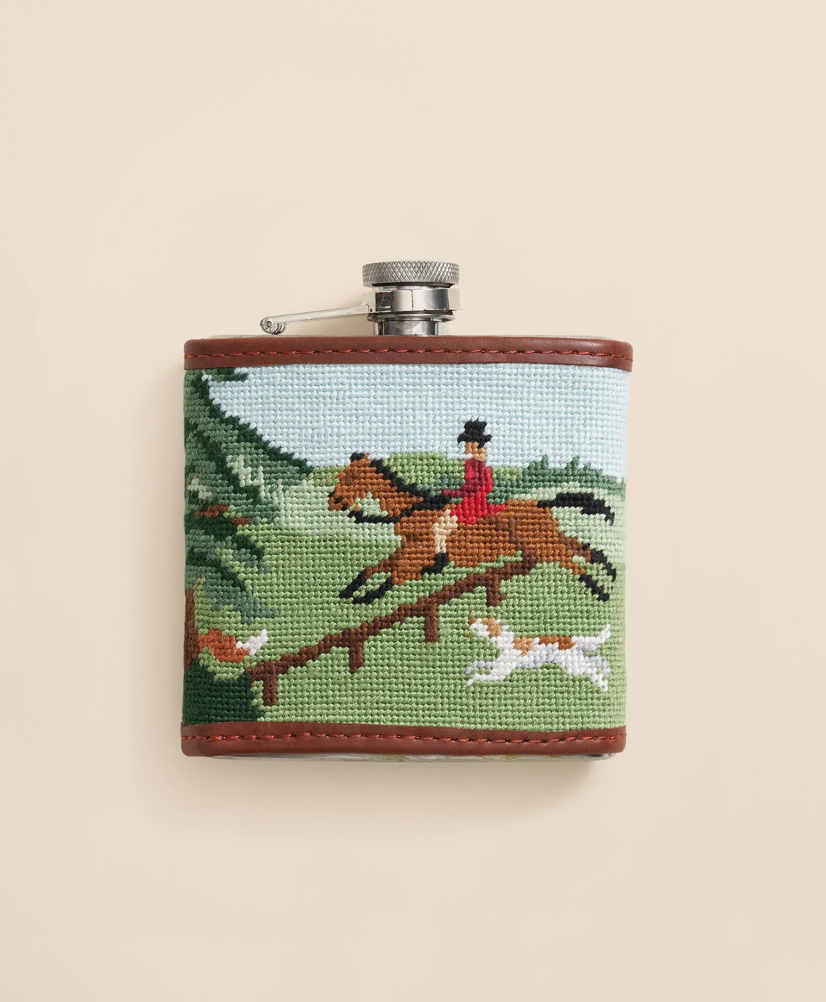 Smathers & Branson Stainless Steel Needlepoint Flask, image 1