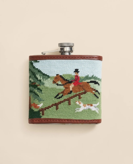 Smathers & Branson Stainless Steel Needlepoint Flask, image 1