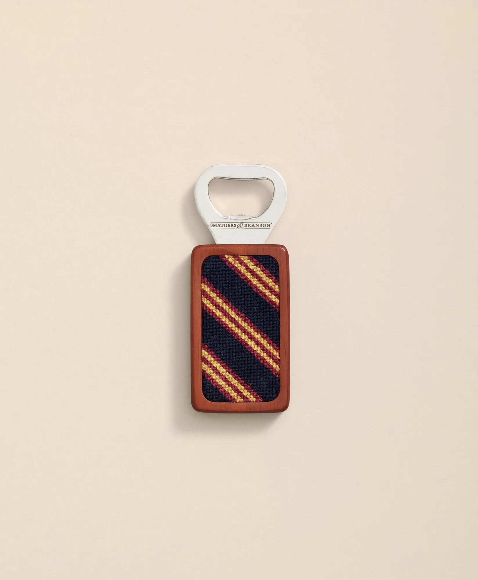 Smathers & Branson Needlepoint Rep Stripe Bottle Opener, image 1