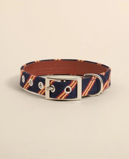 Smathers & Branson Needlepoint Rep Stripe Dog Collar, image 1