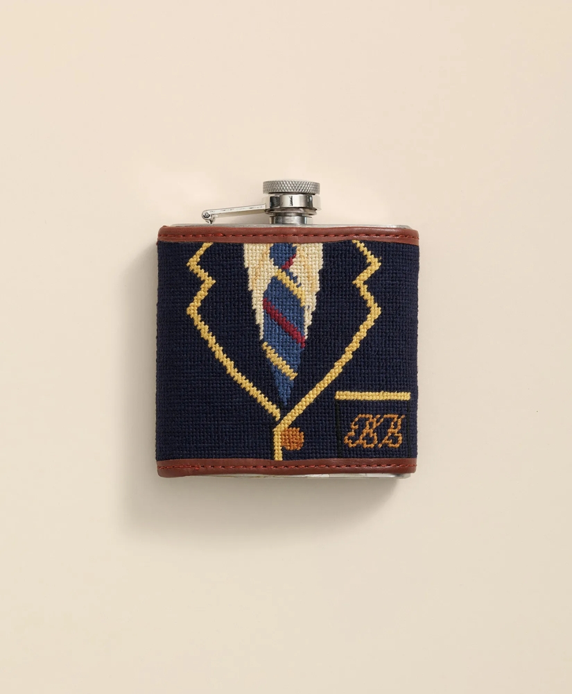 Smathers & Branson Needlepoint BB Uniform Flask