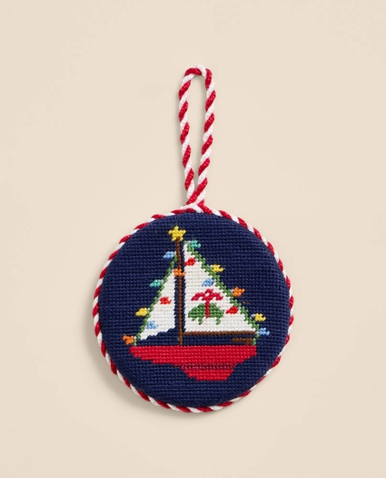 Smathers & Branson Needlepoint Sailboat Ornament
