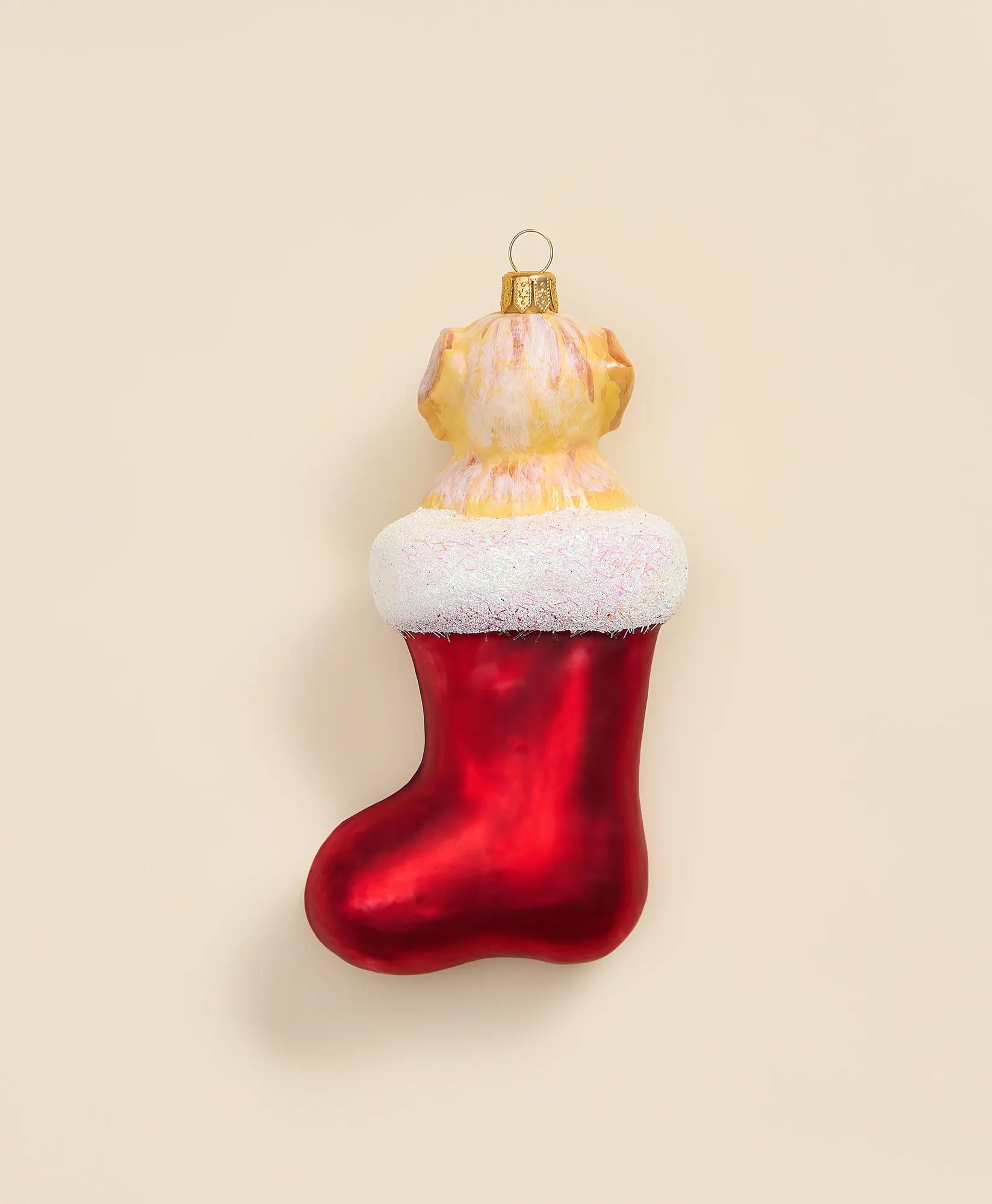 Blown Glass Golden Retriever Ornament, image 2