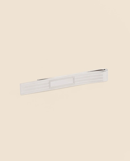 Sterling Silver Engravable Rhodium-Plated Tie Clip, image 1