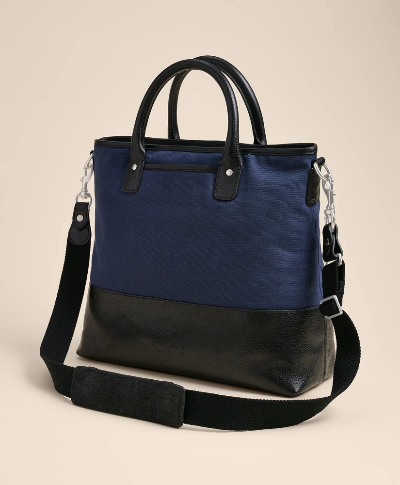 Ghurka Editor No. 271 Leather & Cotton-Linen Tote Bag, image 2