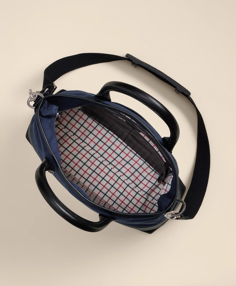 Ghurka Editor No. 271 Leather & Cotton-Linen Tote Bag, image 3