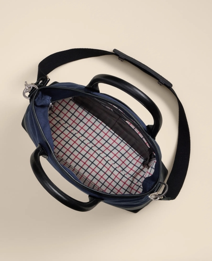 Ghurka Editor No. 271 Leather & Cotton-Linen Tote Bag, image 3