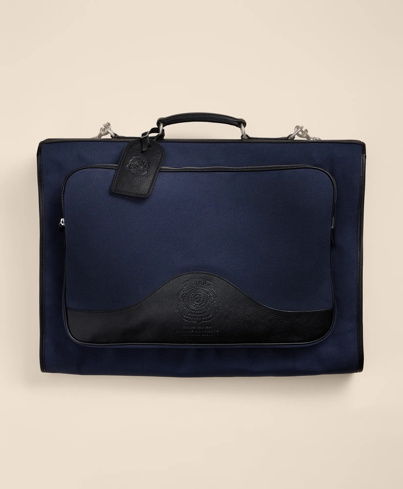 Ghurka Packet No. 83 Leather & Cotton Canvas Tri-Fold Garment Bag, image 1