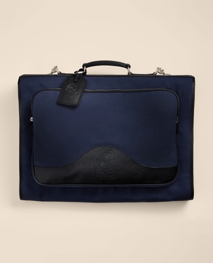 Ghurka Packet No. 83 Leather & Cotton Canvas Tri-Fold Garment Bag, image 1