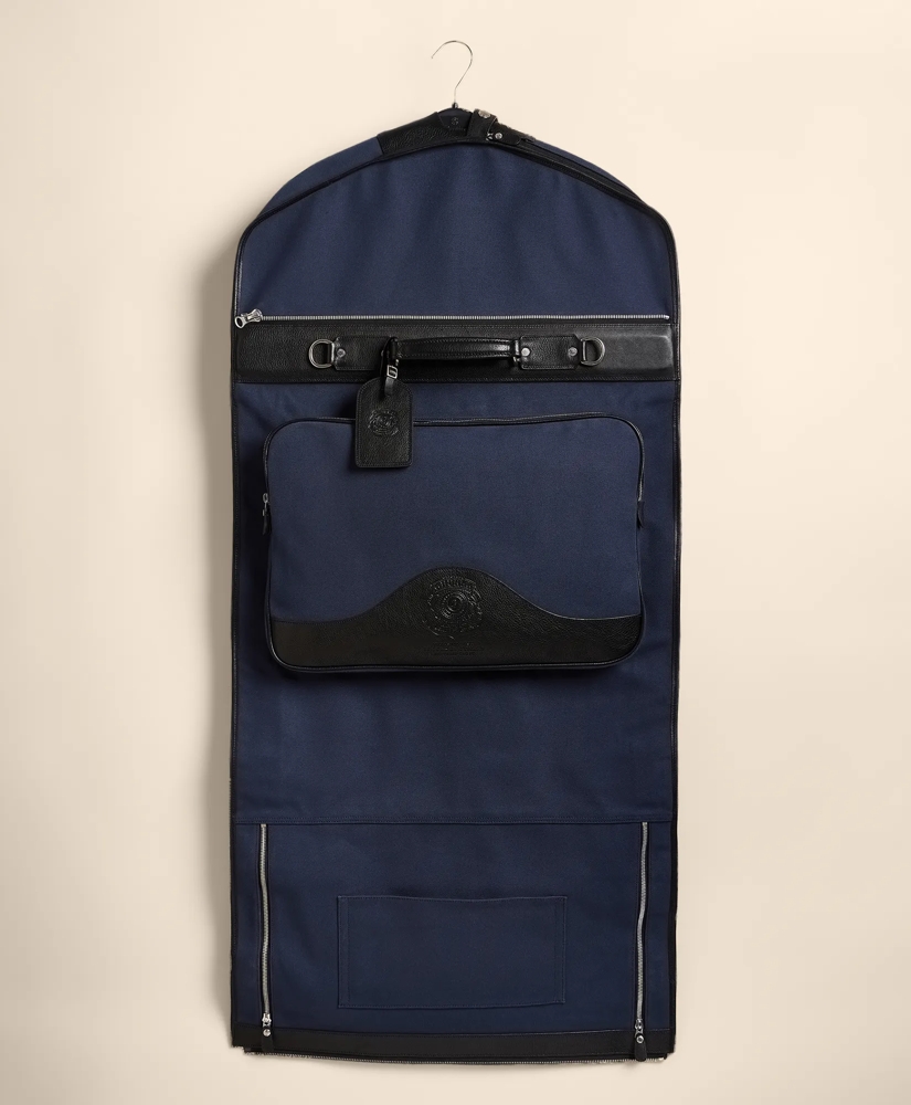 Ghurka Packet No. 83 Leather & Cotton Canvas Tri-Fold Garment Bag, image 3