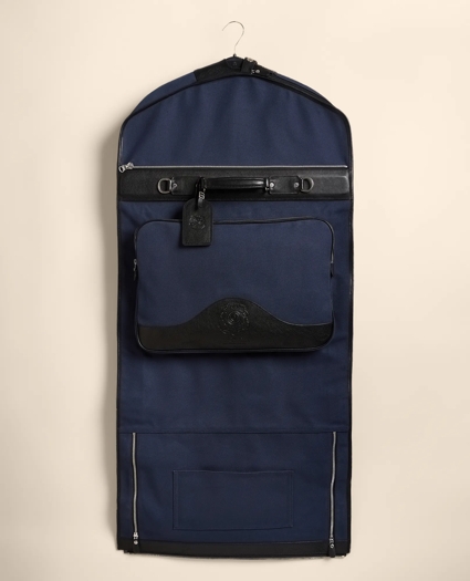 Ghurka Packet No. 83 Leather & Cotton Canvas Tri-Fold Garment Bag, image 3