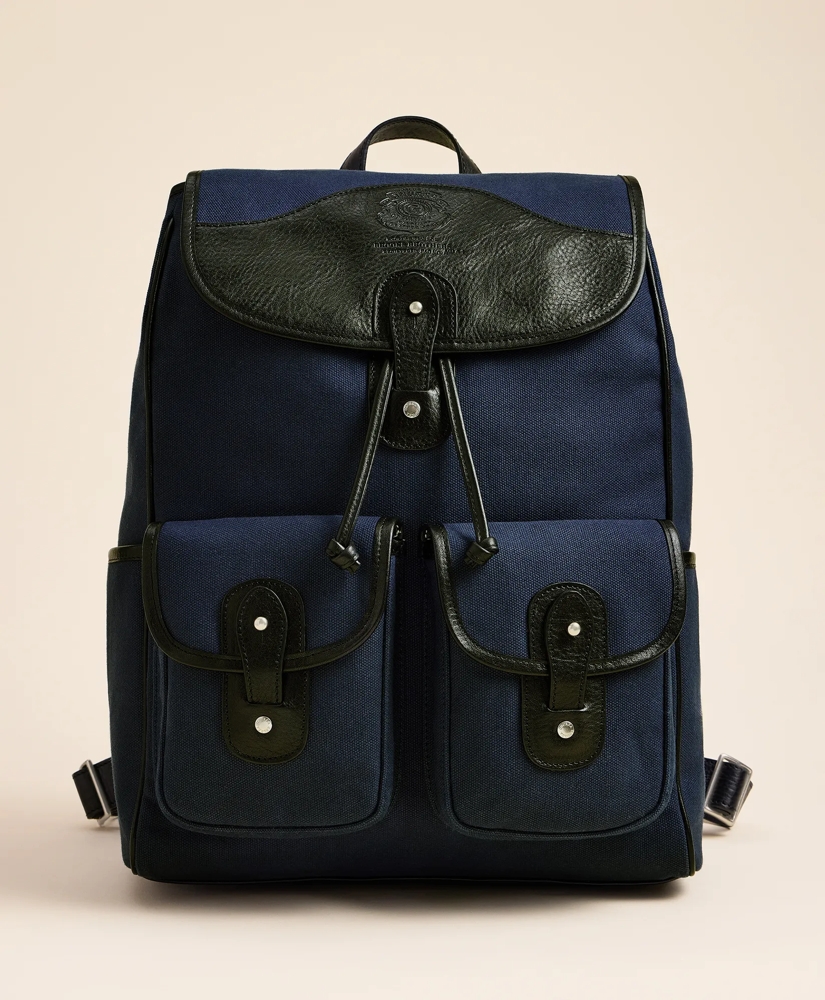 Ghurka Blazer No. 278 Leather & Cotton Twill Backpack, image 1