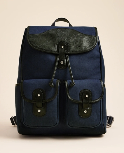 Ghurka Blazer No. 278 Leather & Cotton Twill Backpack, image 1