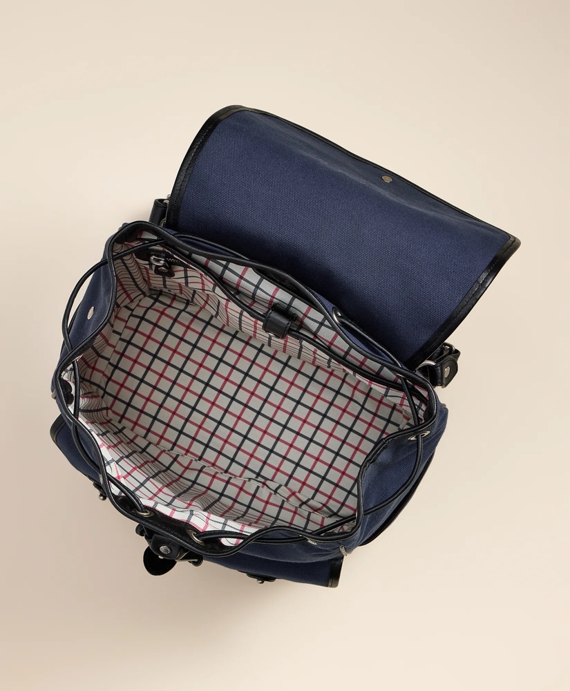 Ghurka Blazer No. 278 Leather & Cotton Twill Backpack, image 3