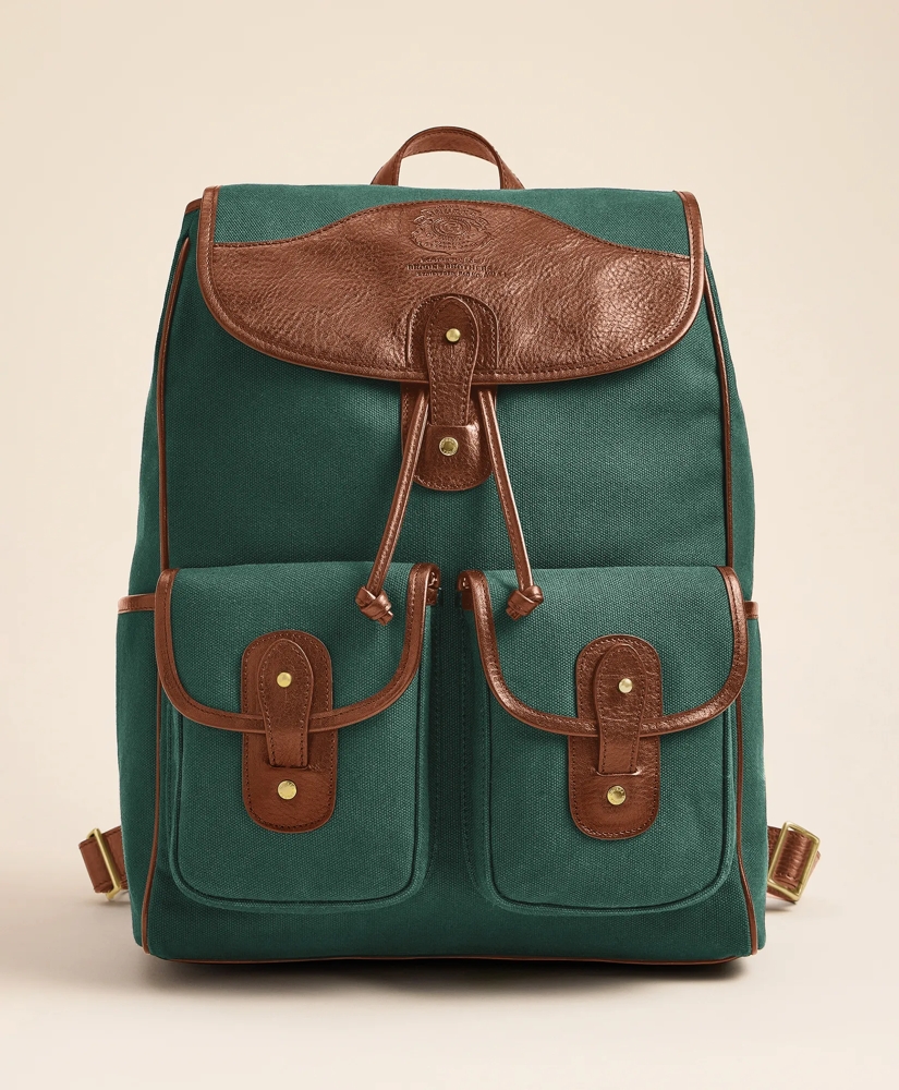 Ghurka Blazer No. 278 Leather & Cotton Twill Backpack, image 1