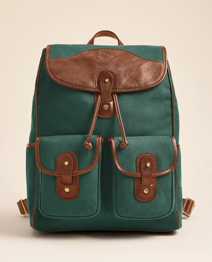Ghurka Blazer No. 278 Leather & Cotton Twill Backpack, image 1