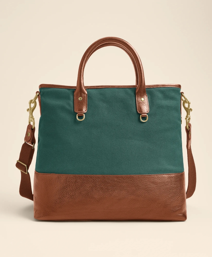Ghurka Editor No. 271 Leather & Cotton-Linen Tote Bag, image 1