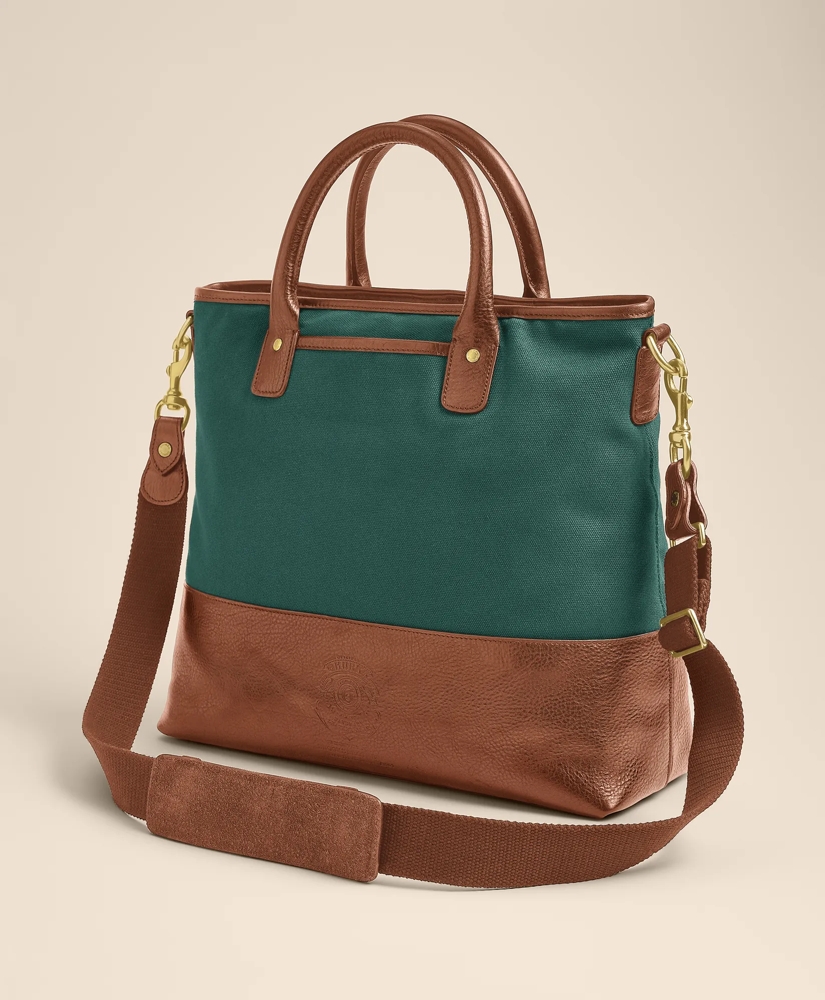 Ghurka Editor No. 271 Leather & Cotton-Linen Tote Bag, image 2