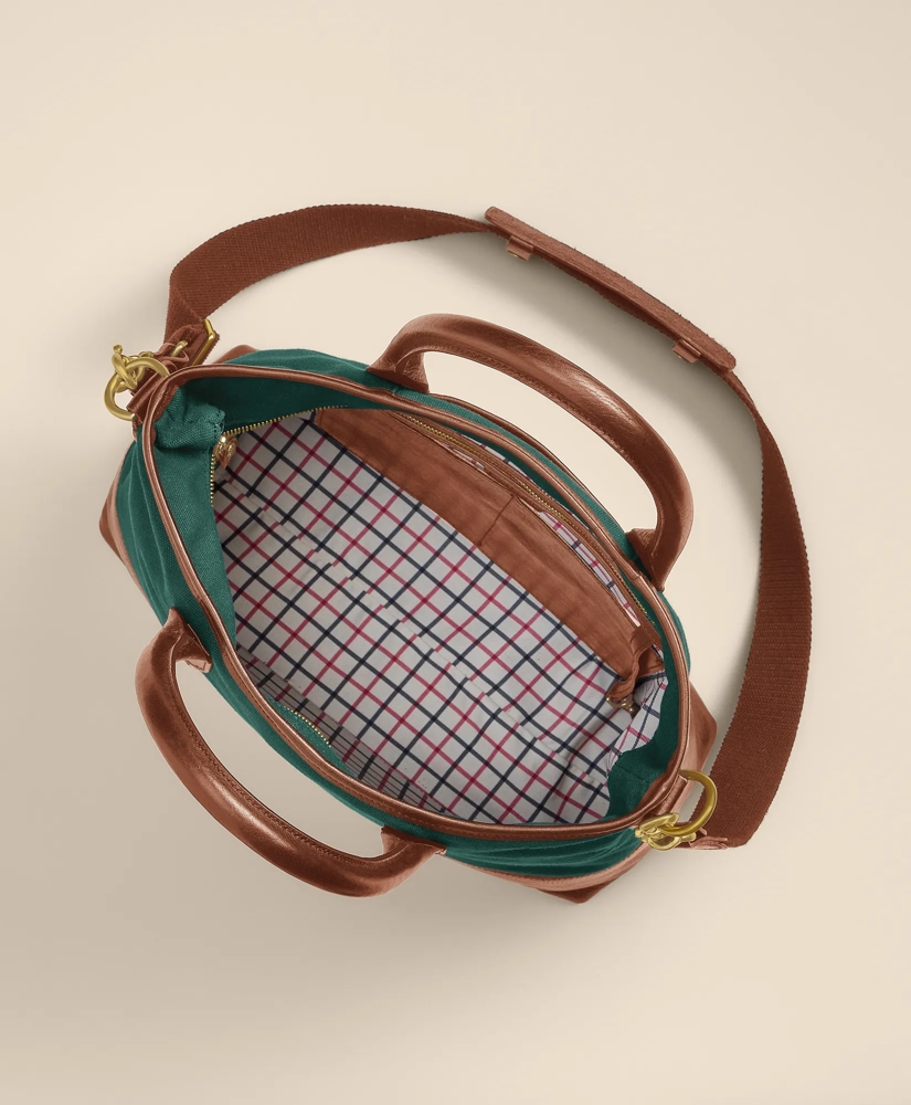 Ghurka Editor No. 271 Leather & Cotton-Linen Tote Bag, image 3