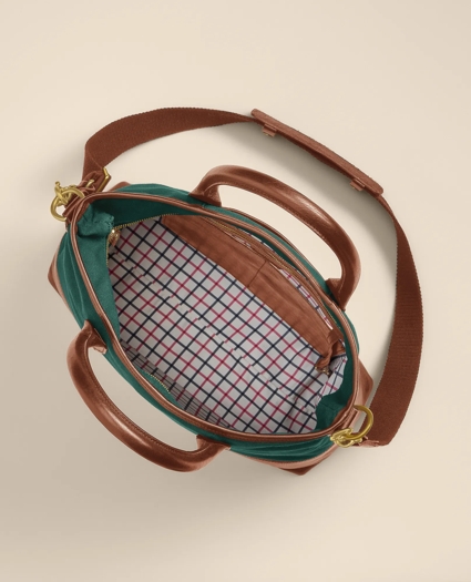 Ghurka Editor No. 271 Leather & Cotton-Linen Tote Bag, image 3