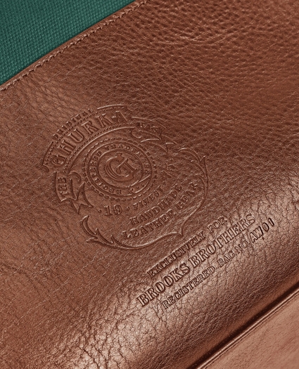 Ghurka Editor No. 271 Leather & Cotton-Linen Tote Bag, image 4