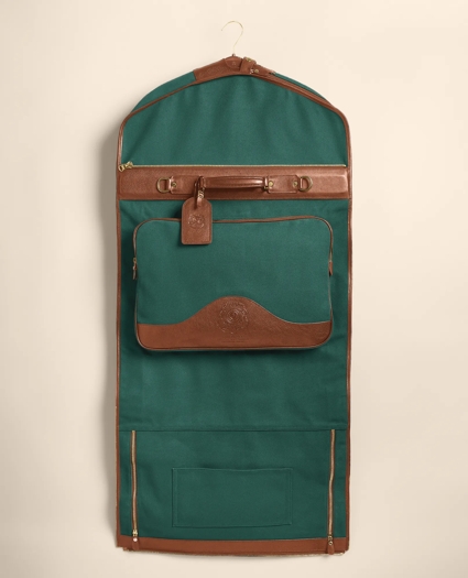 Ghurka Packet No. 83 Leather & Cotton Canvas Tri-Fold Garment Bag, image 3