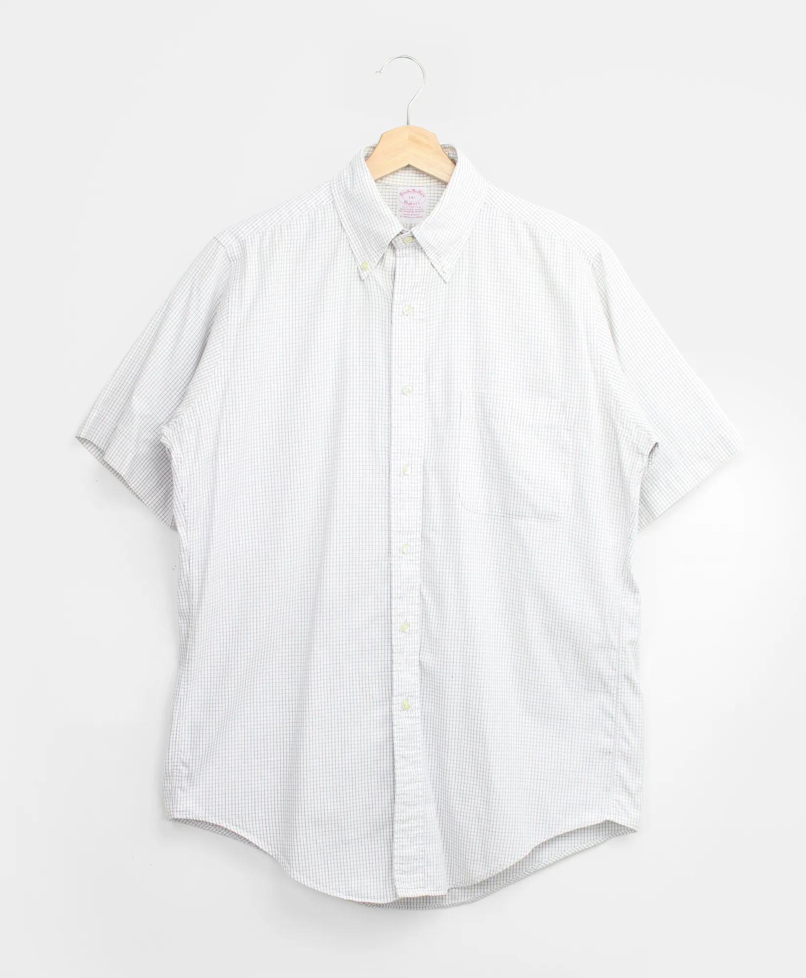 Vintage Brooks Brothers Tattersall Short Sleeve Shirt, 1990s, 14.5, image 1