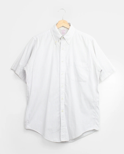 Vintage Brooks Brothers Tattersall Short Sleeve Shirt, 1990s, 14.5, image 1