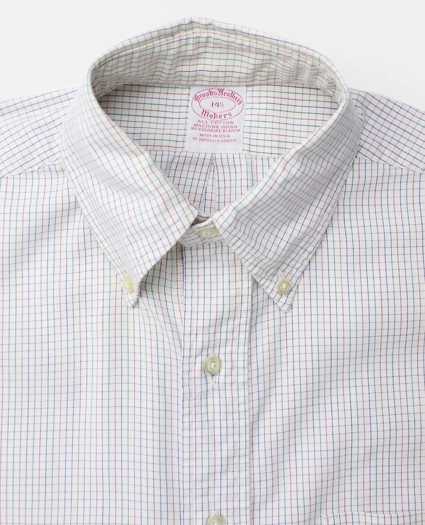 Vintage Brooks Brothers Tattersall Short Sleeve Shirt, 1990s, 14.5, image 3