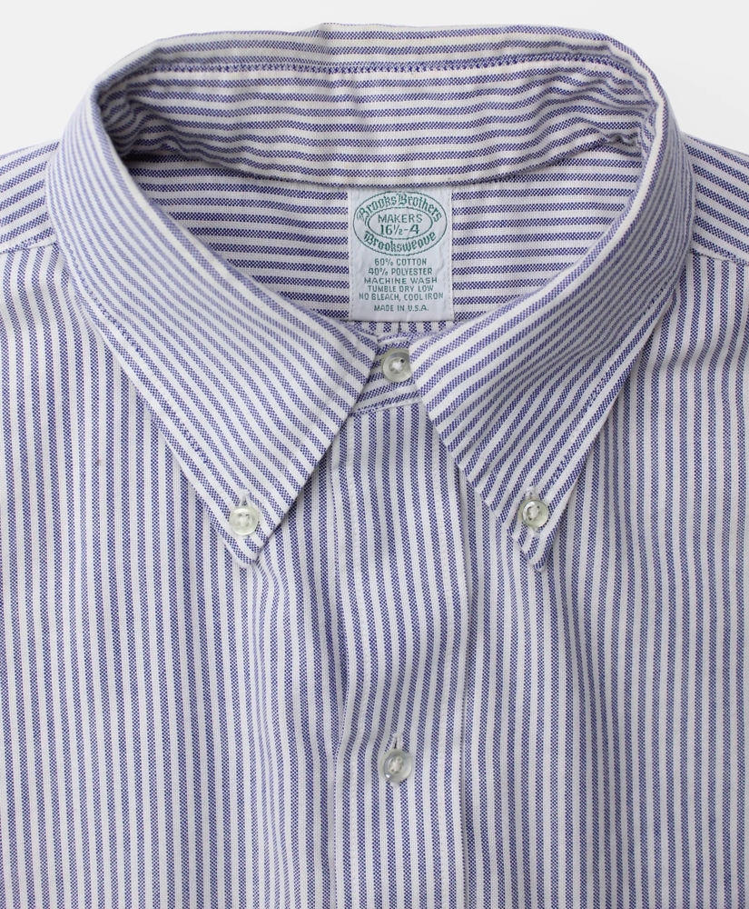 Vintage Brooks Brothers Brooksweave University Stripe Oxford Shirt, 1980s, 16.5, image 3