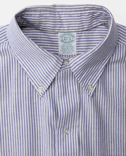 Vintage Brooks Brothers Brooksweave University Stripe Oxford Shirt, 1980s, 16.5, image 3