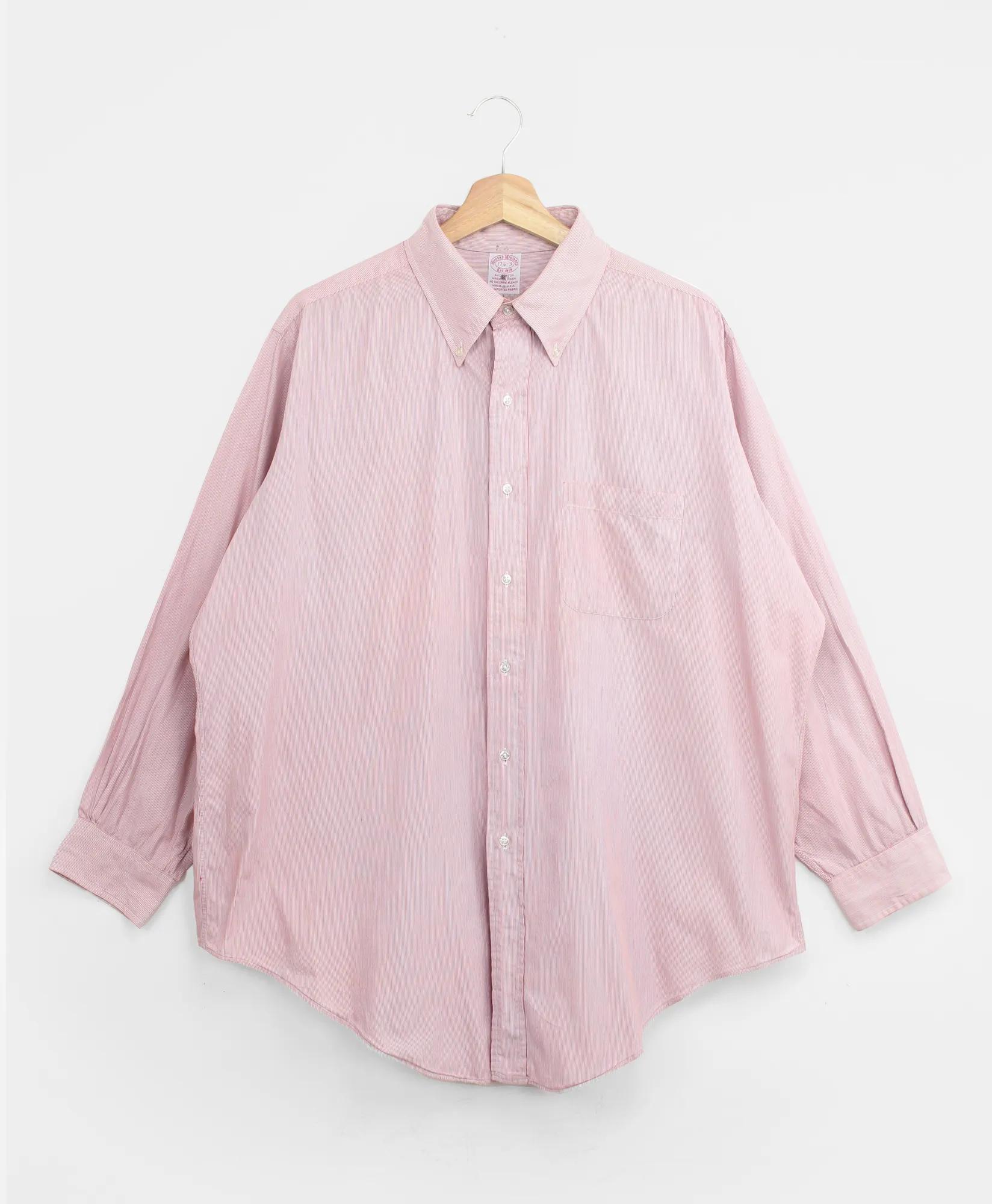Vintage Brooks Brothers Hairline Stripe Shirt, 1990s, 17.5, image 1