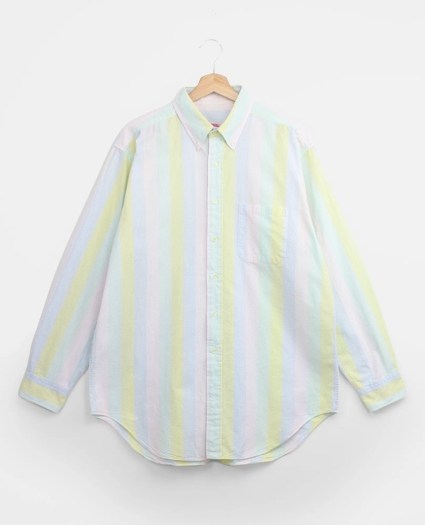 Vintage Brooks Brothers Multi-Stripe Seersucker Shirt, 1990s, L, image 1