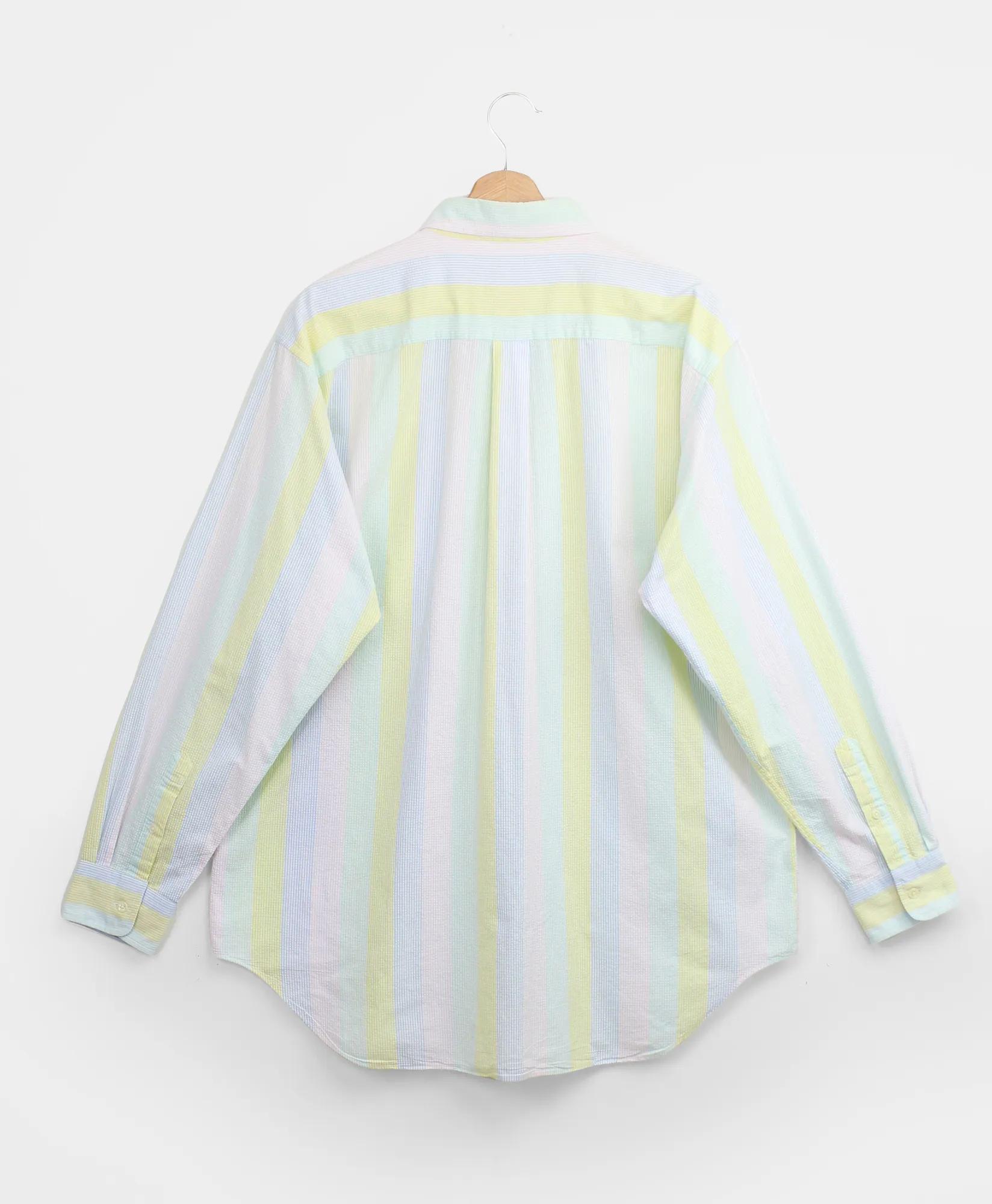 Vintage Brooks Brothers Multi-Stripe Seersucker Shirt, 1990s, L, image 2