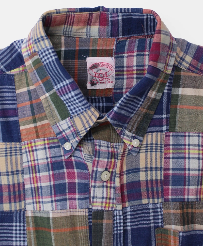 Vintage Brooks Brothers Patchwork Madras Shirt, 1990s, L, image 3