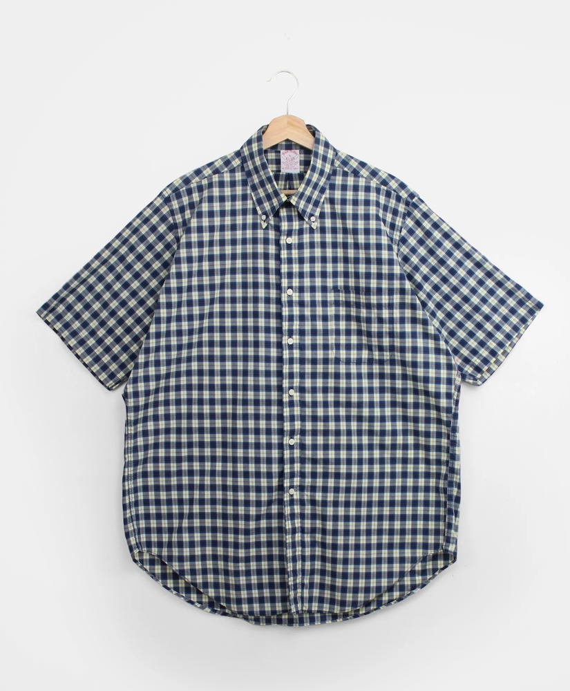 Vintage Brooks Brothers Plaid Short Sleeve Shirt, 1990s, L, image 1