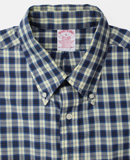 Vintage Brooks Brothers Plaid Short Sleeve Shirt, 1990s, L, image 3