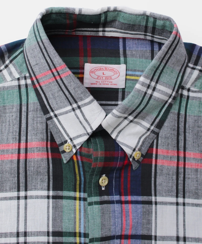 Vintage Brooks Brothers Tartan Madras Shirt, 1990s, L, image 3