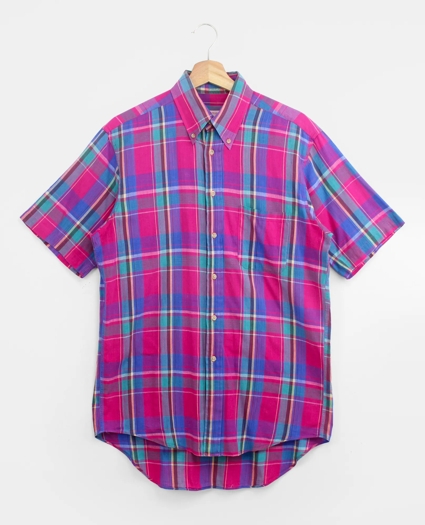 Vintage Brooks Brothers Madras Short Sleeve Shirt, 1990s, M, image 1