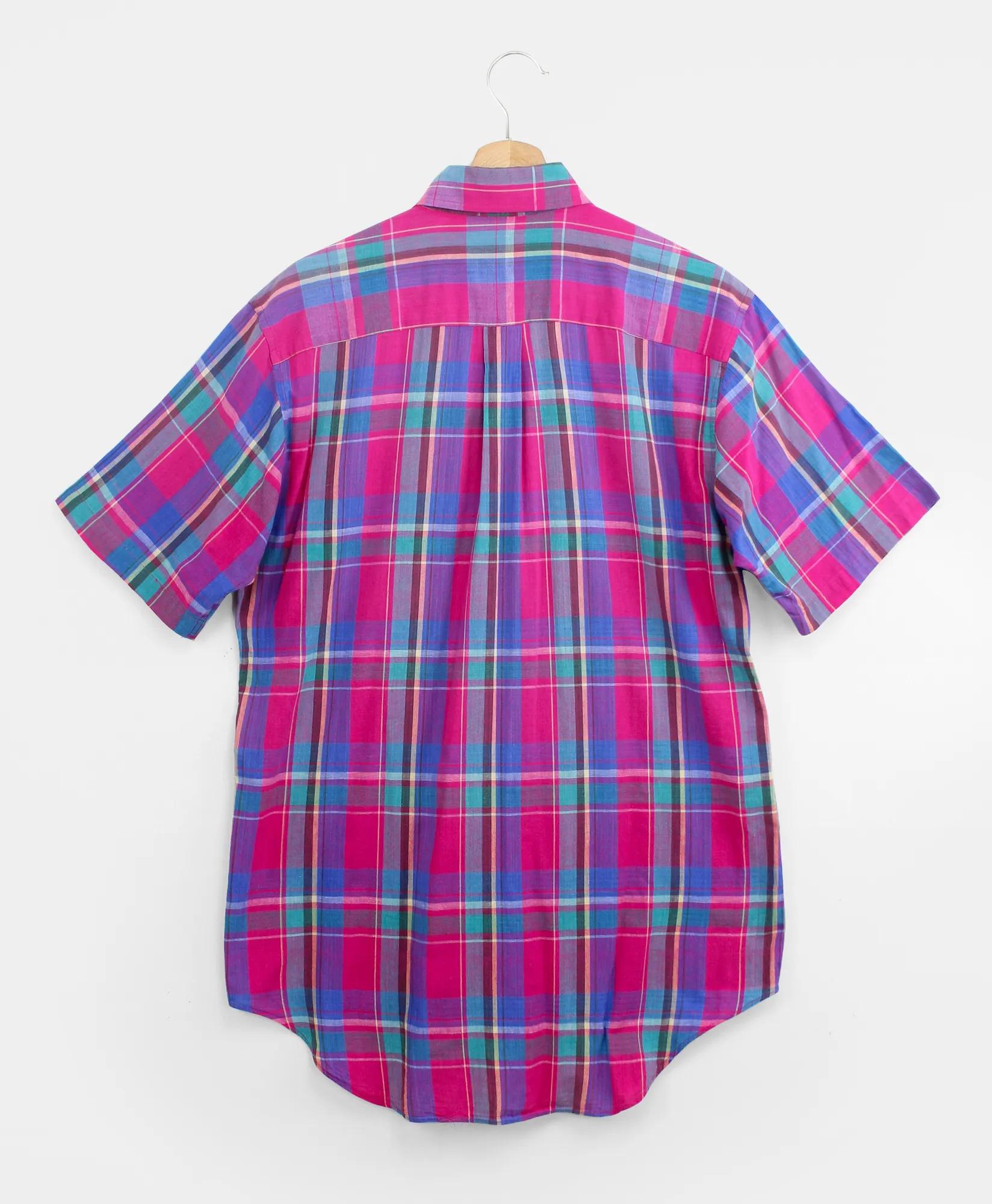 Madras Short Sleeve Shirt, 1990s, M