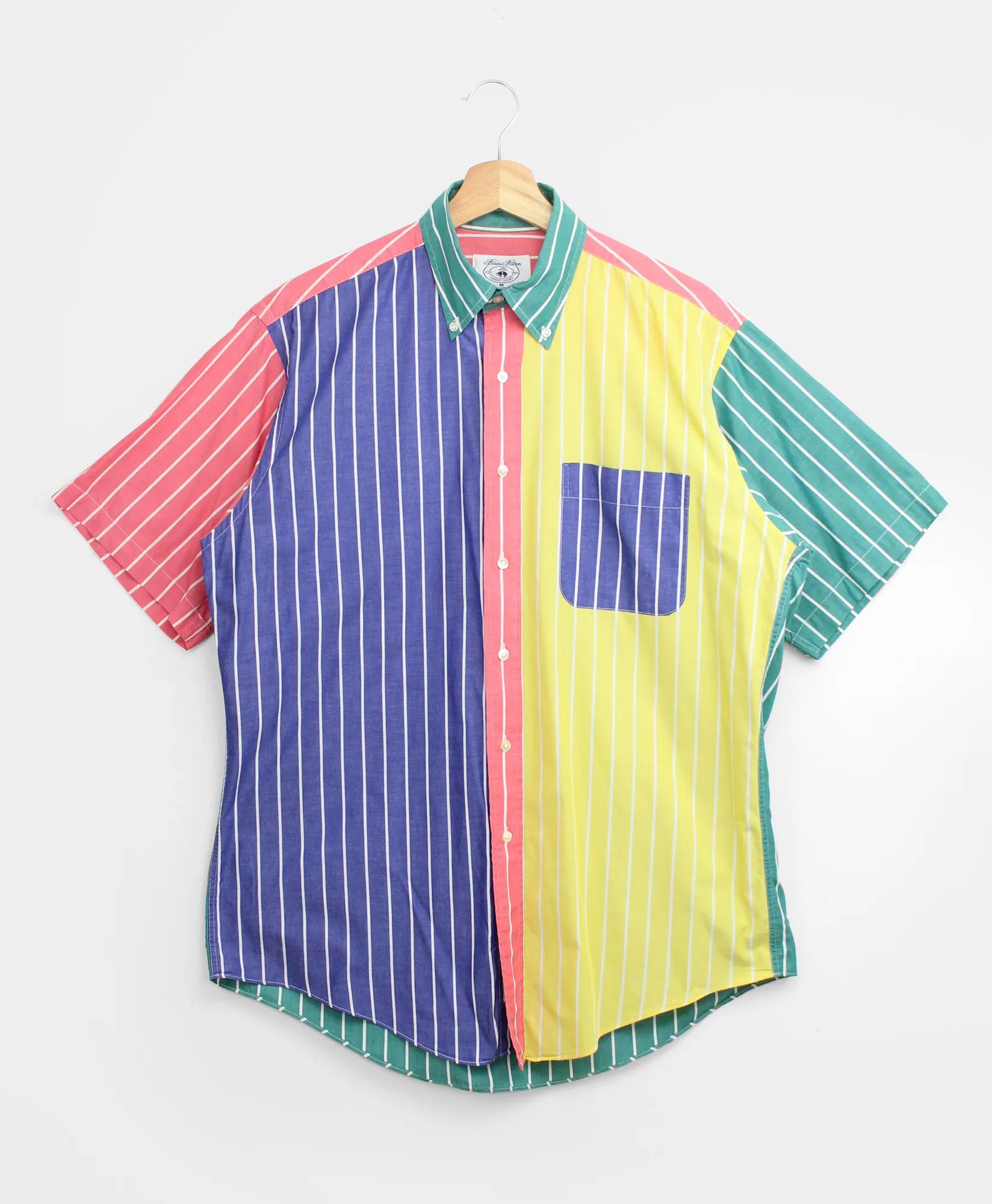 Vintage Brooks Brothers Reverse Stripe Short Sleeve Fun Shirt, 1990s, M, image 1