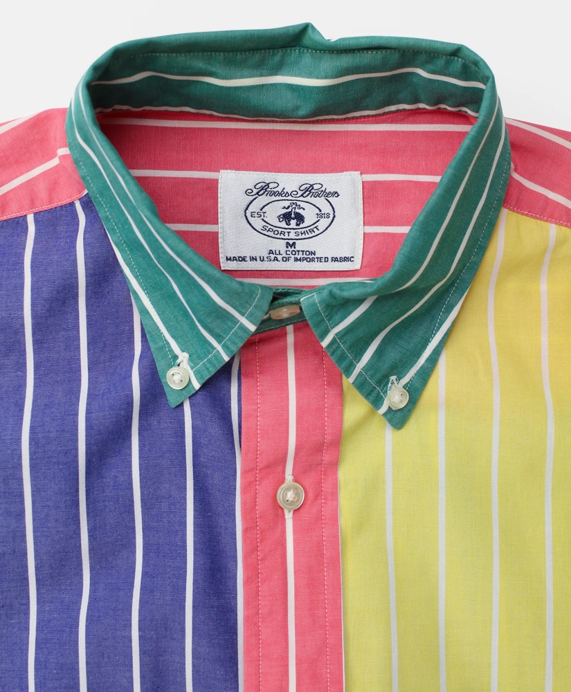 Vintage Brooks Brothers Reverse Stripe Short Sleeve Fun Vintage Brooks Brothers Reverse Stripe Short Sleeve Fun